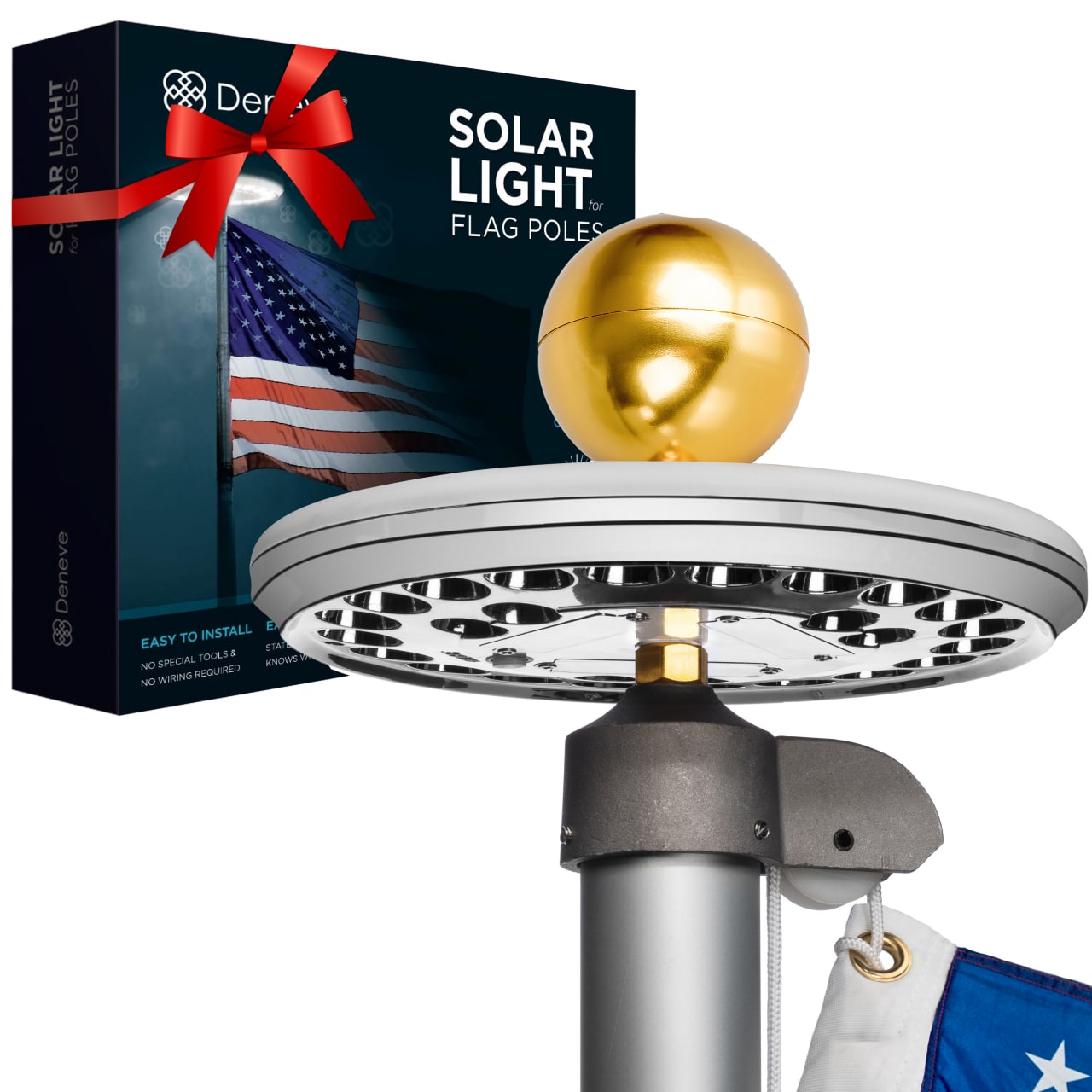 20 Brighter LED Solar Flagpole Light Powerful and Efficient